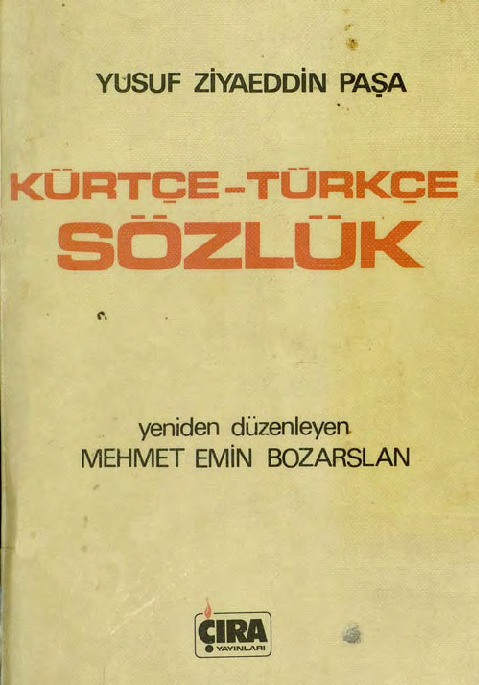 Kürtce-Türkce Sözlük-Yusuf Ziyaeddin Paşa-Emin Bozarslan-1978-407s