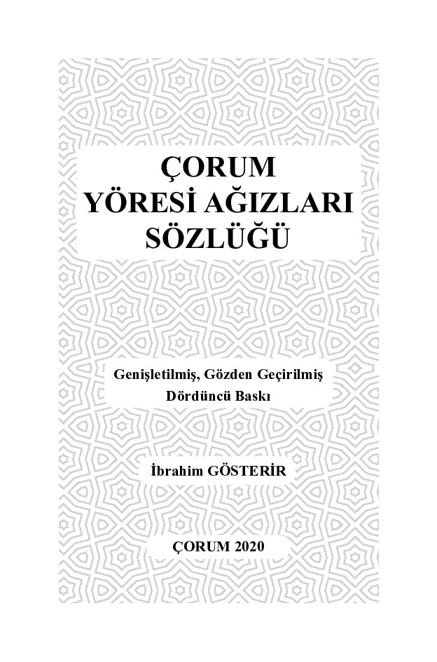 Çorum Yöresi Ağızları Sözlüğü-Ibrahim Gösterir-2015-259s
