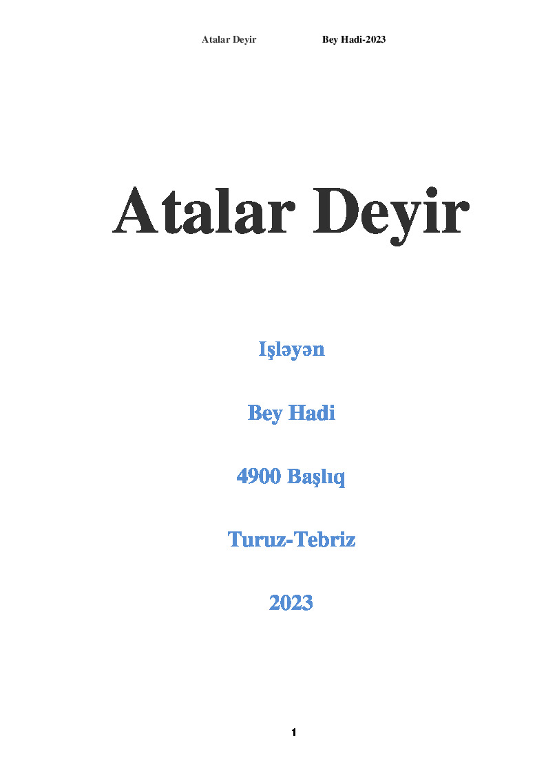 Atalar Deyir-Bey Hadi-285-Bashliq-Latin-2023-285s