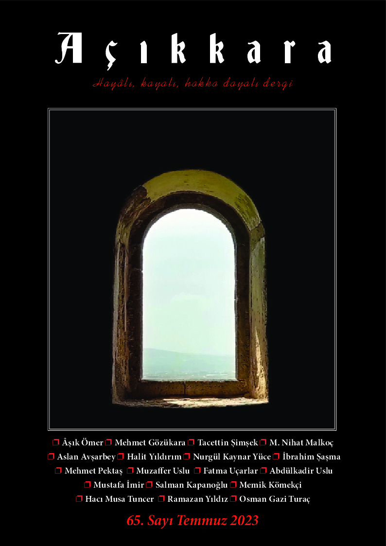 Açıqqara-Xeyalı Qayalı Heqqe Dayalı Dergi-65 Sayı-Temmuz-Tayyib Atmaca-2023-24s