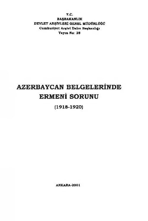 Azerbaycan Belgelerinde Ermeni Sorunu-1918-1920-2001-358s