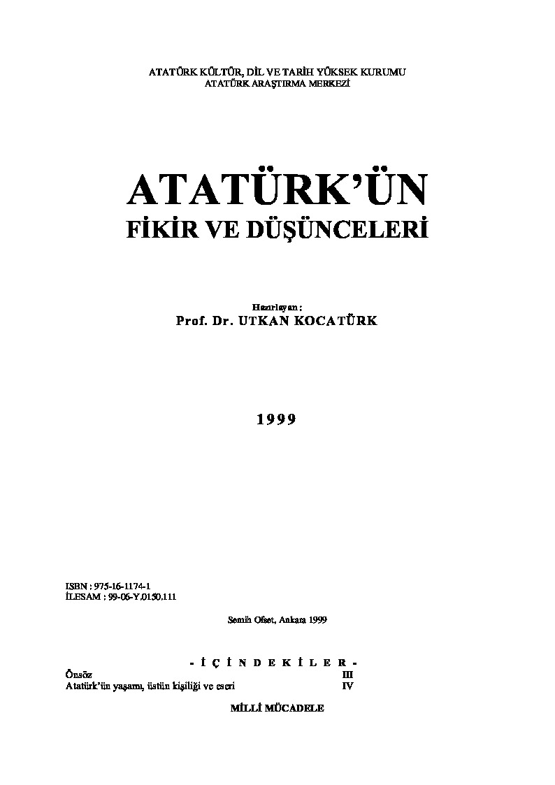 Ata Türkün Fikir-Düşünceleri-Utqan Qoca Türk-1999-250s