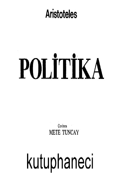Aristoteles-Politika-Mete Tuncay-1975-247