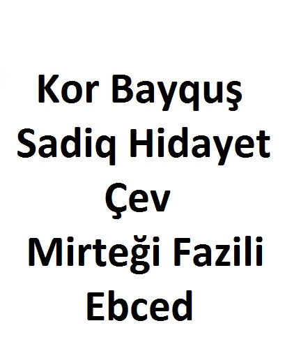 Kor Bayquş-Sadiq Hidayet-Çev-Mirteği Fazili-Ebced-114s
