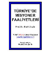 Türkiyede Misyoner Faaliyetleri-Erol Güngör-Murad Emre Şahin-2003-123s