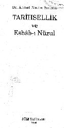 Tarixsellik Ve Esbabi Nüzul-Ahmed Nedim Serinsu-1996-91s