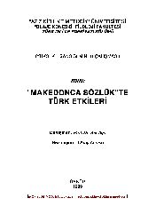 Oktay Ahmed - Makedonca Sözlükte Türk Etikleri