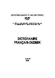 Frans-Uzbekce Sözlük