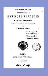 Dictionnaire Etymologique Des Mots Francais D'origine Orientale