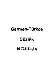 Germen-Türkce Sözlük-15 735 Başlıq