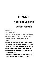 Ustanbul-Xatireler Ve şehir-Orxan Pamuq-383s