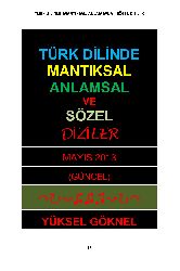 Türk Dilinde Mentıqsal-Anlamsal Ve Sözel Diziler-Yüksel Göknel-2013-214s