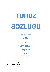 Turuz Sözlügü-Türkce-Türkce -4-(Bey Hadi-Turuz-Tebriz