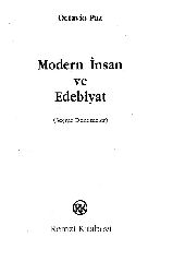 Modern Insan Ve Edebiyat-Seçme Denemeler-Octavio Paz-Turxan Ilqaz-1993-93s